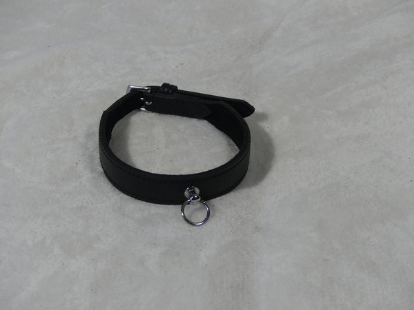 Halsband, schwarz mit O-Ring