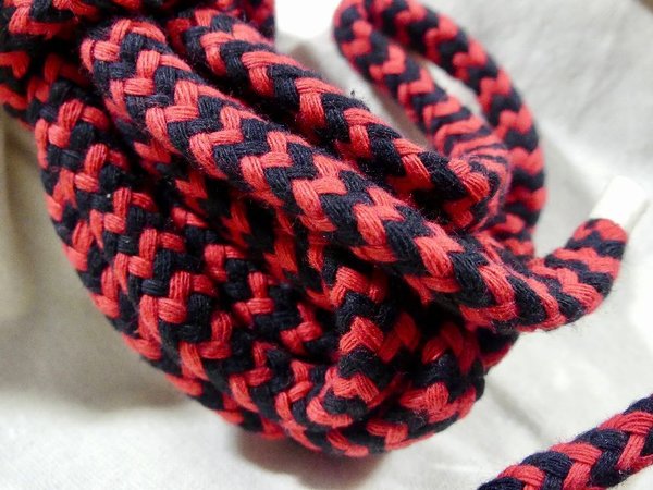 Baumwoll Bondage-Seil-Set 1  rot-schwarz
