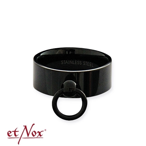 etNox-Ring schwarz "Story of O." 8mm Edelstahl