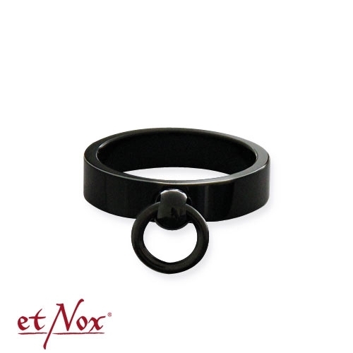 etNox-Ring schwarz "Story of O." 5mm Edelstahl