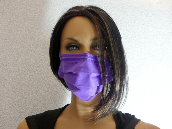 Mundschutz/Medizinische Gesichtsmaske, lavendel 4-lagig, Bakterienfilter über 98%